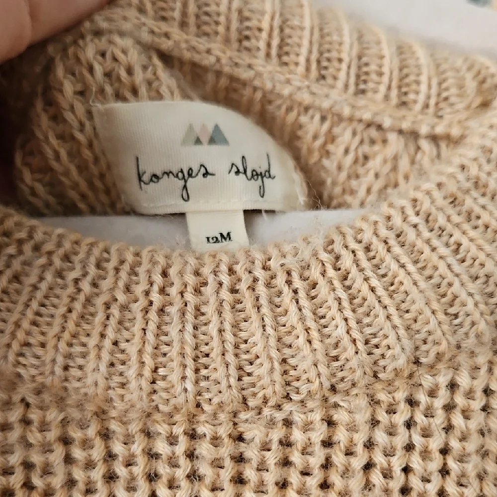 Kids Peachy Tan Merino Wool Knit Sweater - Picture 2 of 7